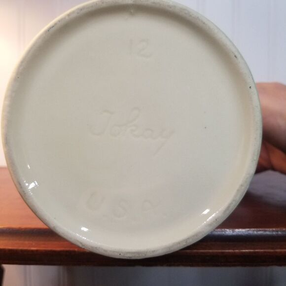 Vintage Tokay Vase Grapevine Pink Green - Picture 3 of 6